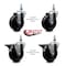 Service Caster 4 Inch Soft Rubber 12 Inch Threaded Stem Caster Set 2 Brakes SCC SCC-TS20S414-SRS-121315-2-PLB-2 - alternate 2